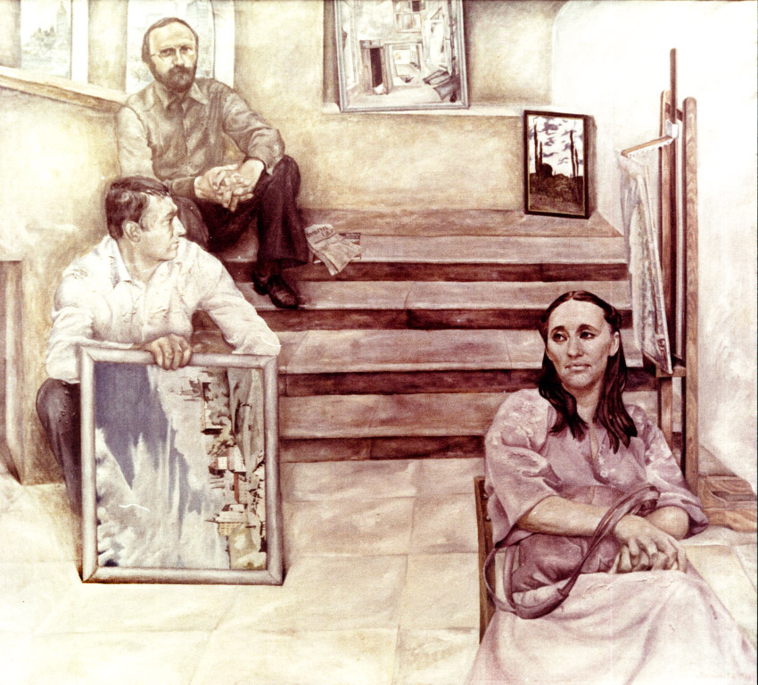 «Молоді художники перед виставкою». 1981. Полотно, змішана техніка